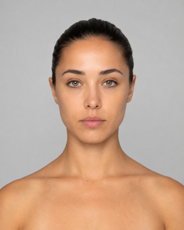 Repères colorimétrie sur un visage réel